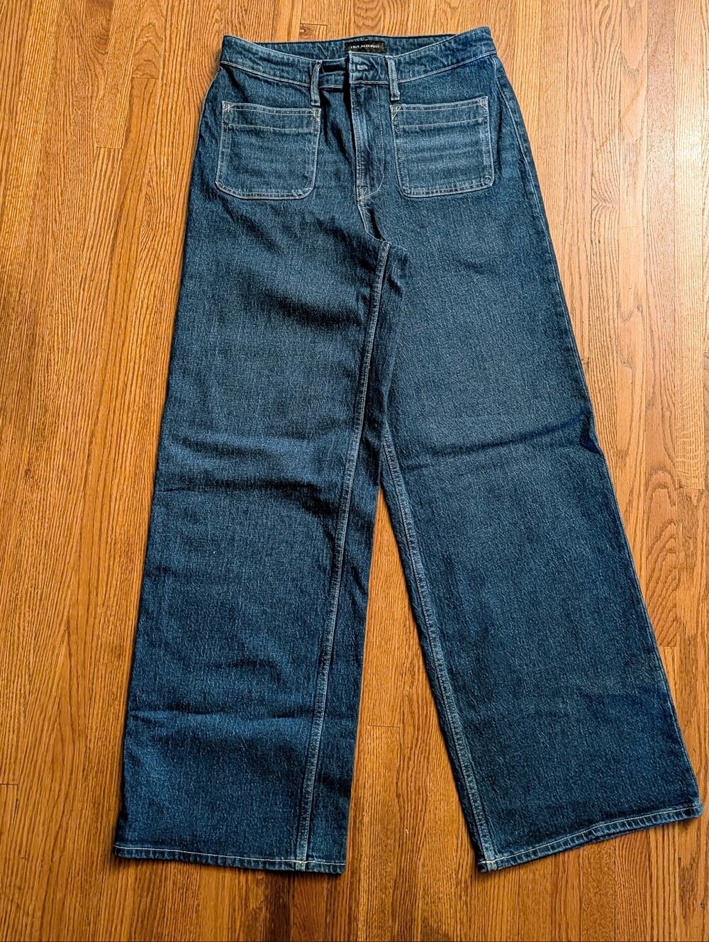 Free Assembly NWOT Super High Wide Leg Patch Pocket Jeans Size 10 (30x31)